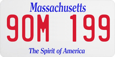 MA license plate 9OM199