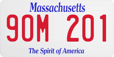 MA license plate 9OM201