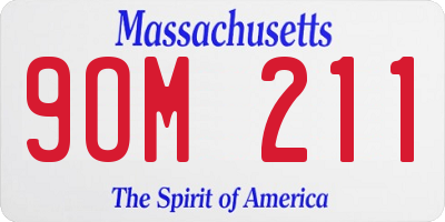 MA license plate 9OM211