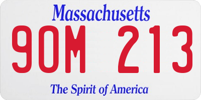 MA license plate 9OM213