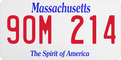 MA license plate 9OM214