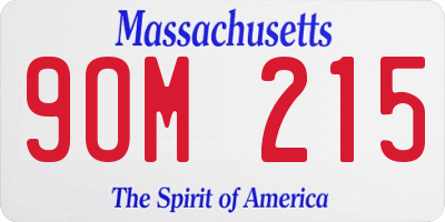 MA license plate 9OM215