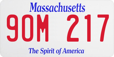 MA license plate 9OM217