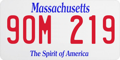 MA license plate 9OM219