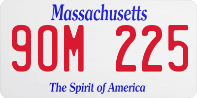 MA license plate 9OM225