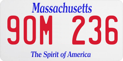 MA license plate 9OM236