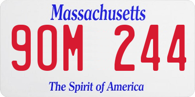 MA license plate 9OM244