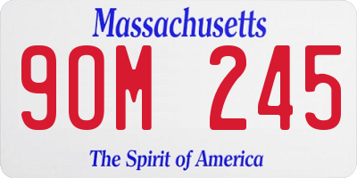 MA license plate 9OM245