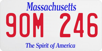 MA license plate 9OM246