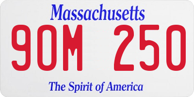 MA license plate 9OM250