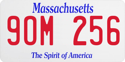 MA license plate 9OM256