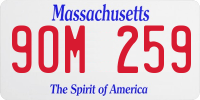MA license plate 9OM259