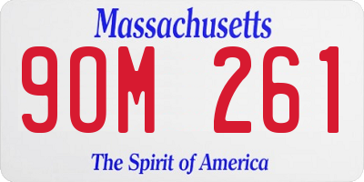 MA license plate 9OM261