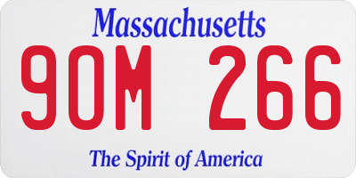 MA license plate 9OM266