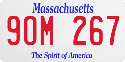 MA license plate 9OM267