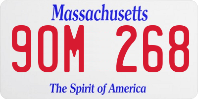 MA license plate 9OM268
