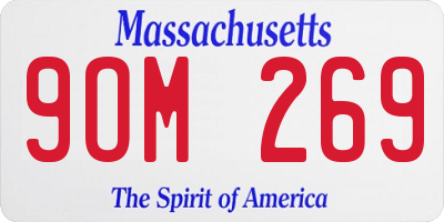 MA license plate 9OM269