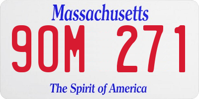 MA license plate 9OM271