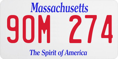 MA license plate 9OM274