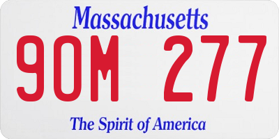 MA license plate 9OM277