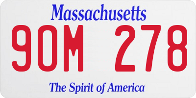 MA license plate 9OM278