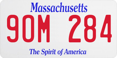 MA license plate 9OM284
