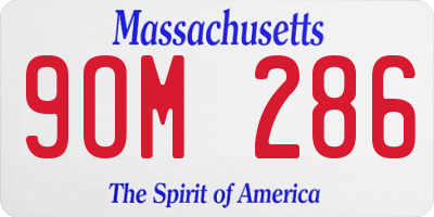 MA license plate 9OM286
