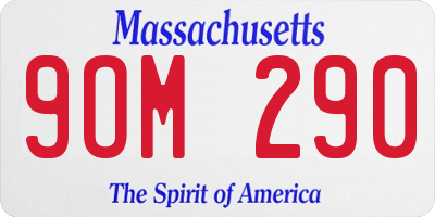 MA license plate 9OM290