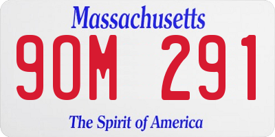 MA license plate 9OM291