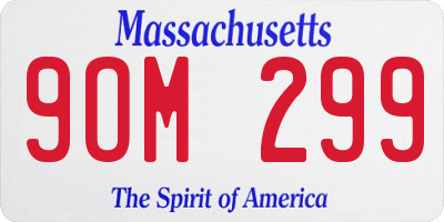 MA license plate 9OM299