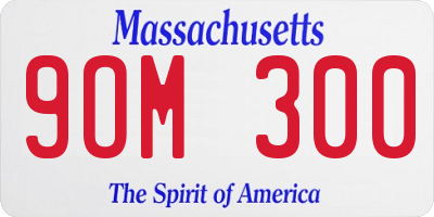 MA license plate 9OM300