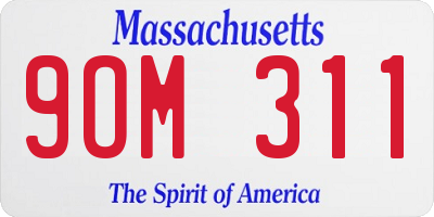 MA license plate 9OM311