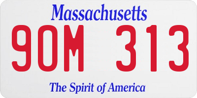 MA license plate 9OM313