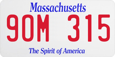 MA license plate 9OM315