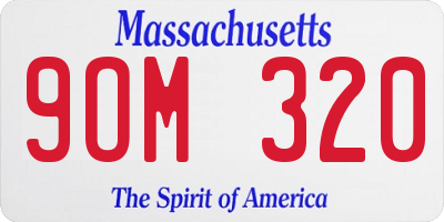 MA license plate 9OM320