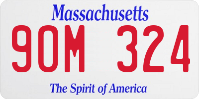 MA license plate 9OM324