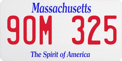 MA license plate 9OM325