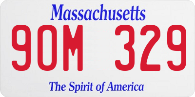 MA license plate 9OM329