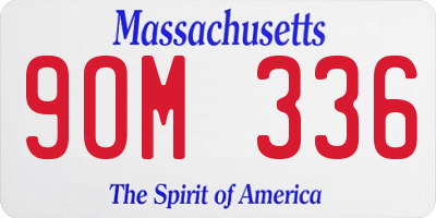 MA license plate 9OM336