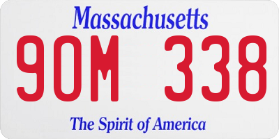 MA license plate 9OM338