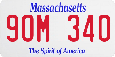 MA license plate 9OM340