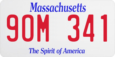MA license plate 9OM341