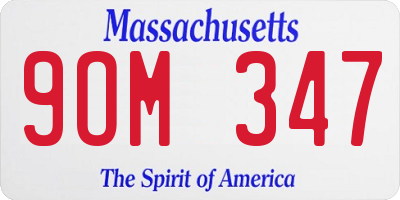 MA license plate 9OM347