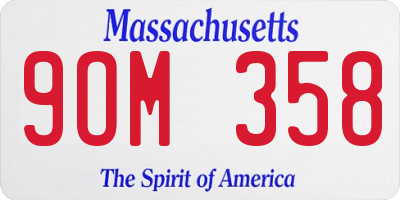 MA license plate 9OM358