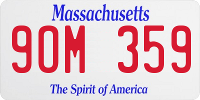 MA license plate 9OM359