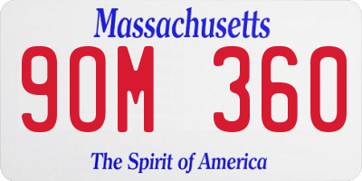 MA license plate 9OM360