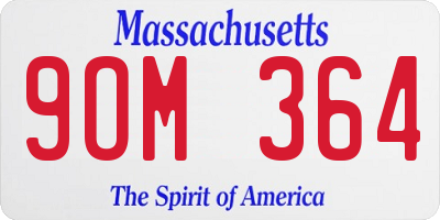 MA license plate 9OM364