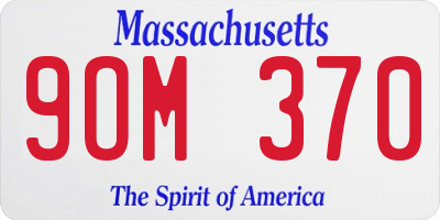 MA license plate 9OM370