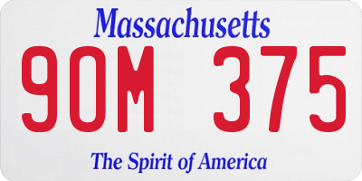 MA license plate 9OM375