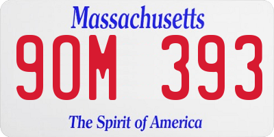 MA license plate 9OM393